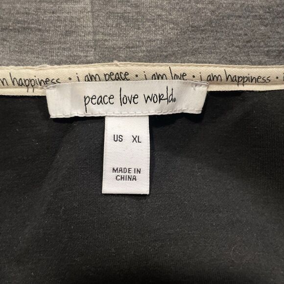 Peace Love World Scuba Jacket Zip Up Draw String Womens XL‎ - Picture 3 of 7